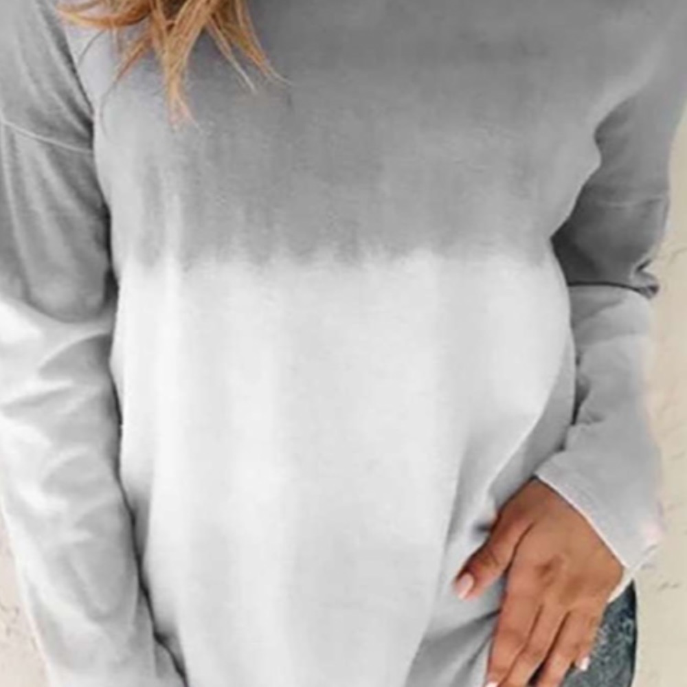 Grey and white ombre long sleeve pullover.